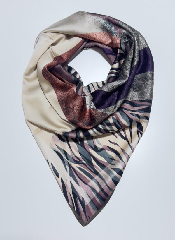 Classy Zebra Satin Square Scarf CZBSS-02