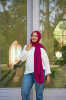 Natural Chiffon scarf-Burgundy
