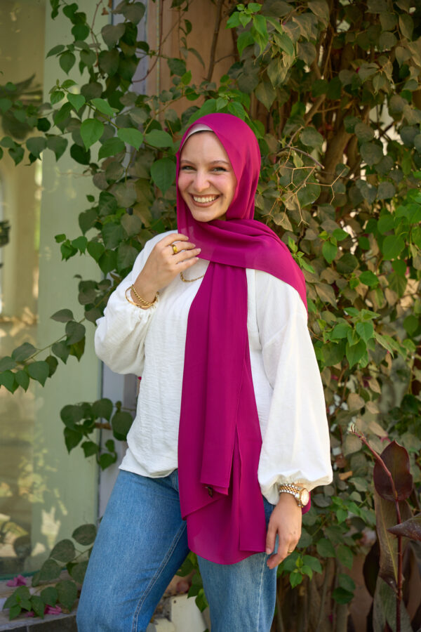 Natural Chiffon scarf-Burgundy