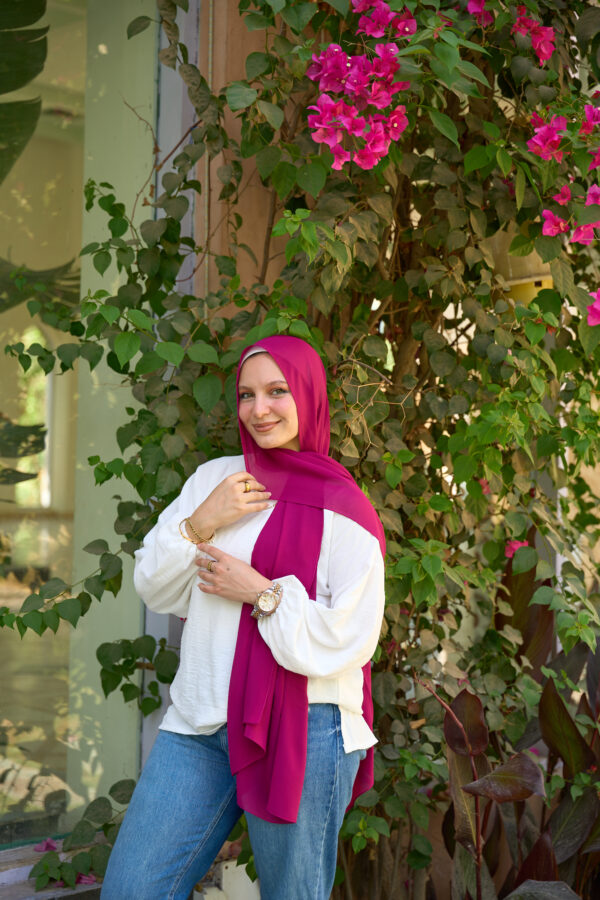 Natural Chiffon scarf-Burgundy