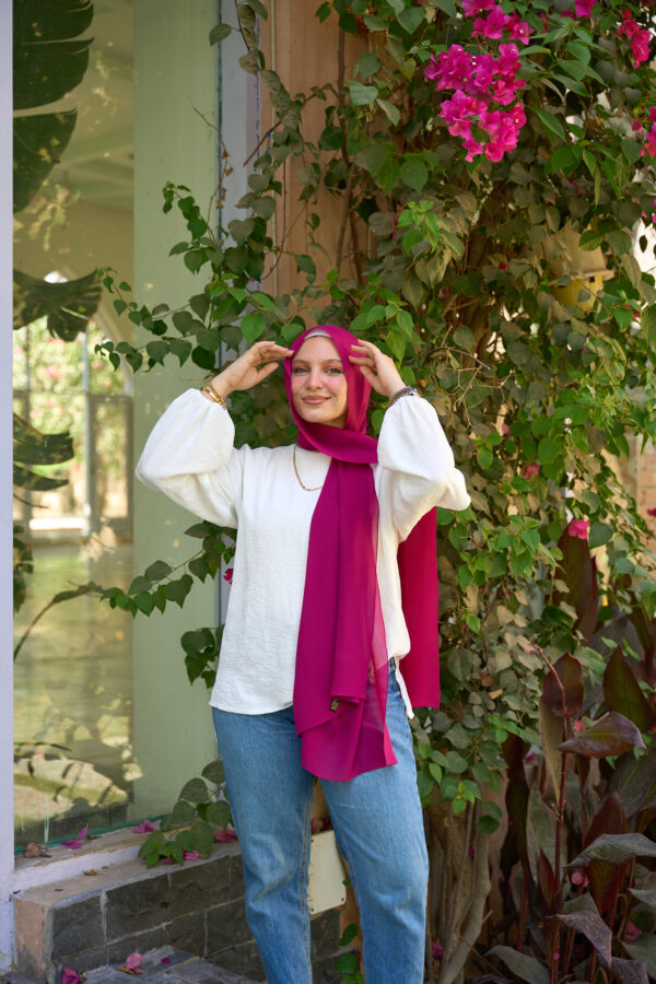 Natural Chiffon scarf-Burgundy