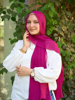 Natural Chiffon scarf-Burgundy