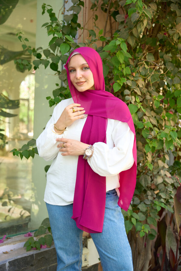 Natural Chiffon scarf-Burgundy