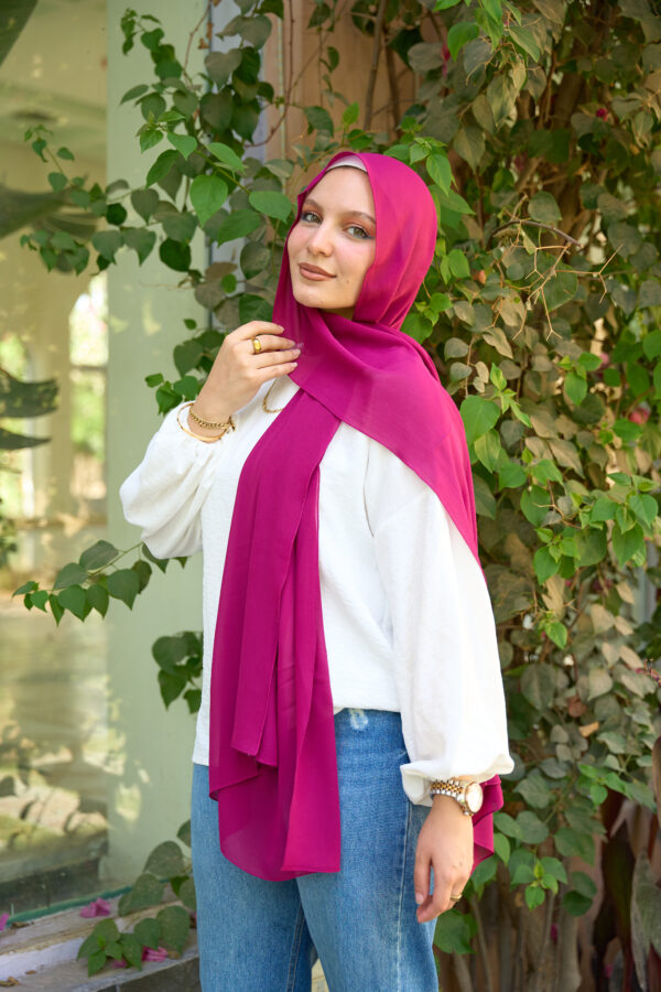 Natural Chiffon scarf-Burgundy