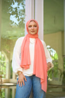 Natural Chiffon scarf-Salmon