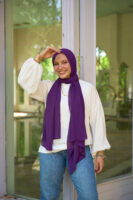 Natural Chiffon scarf-violet
