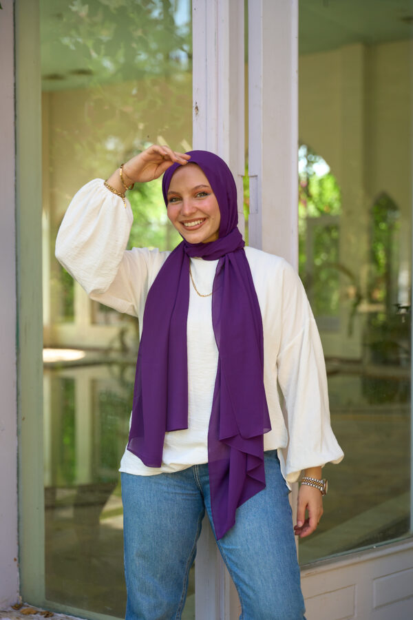 Natural Chiffon scarf-violet