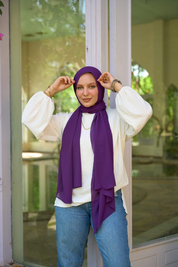 Natural Chiffon scarf-violet