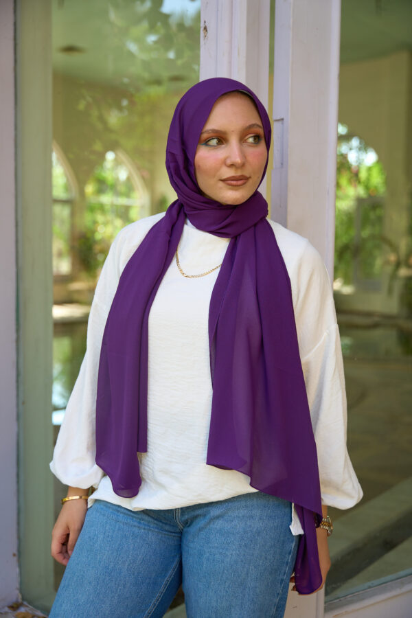 Natural Chiffon scarf-violet
