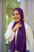 Natural Chiffon scarf-violet