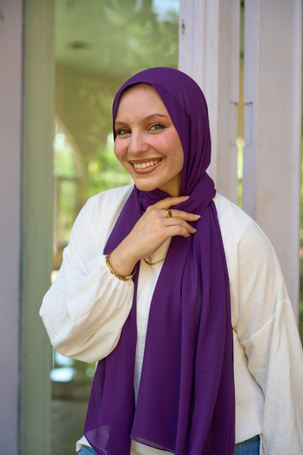 Natural Chiffon scarf-violet