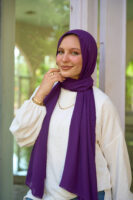 Natural Chiffon scarf-violet