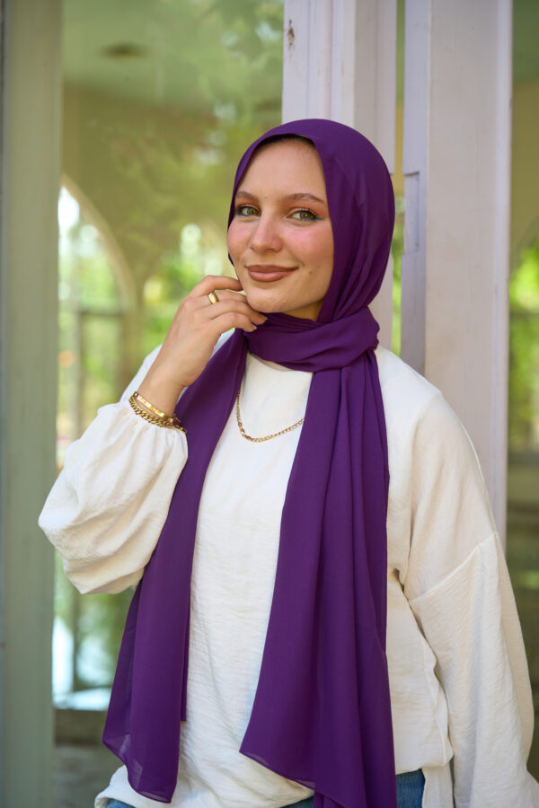 Natural Chiffon scarf-violet