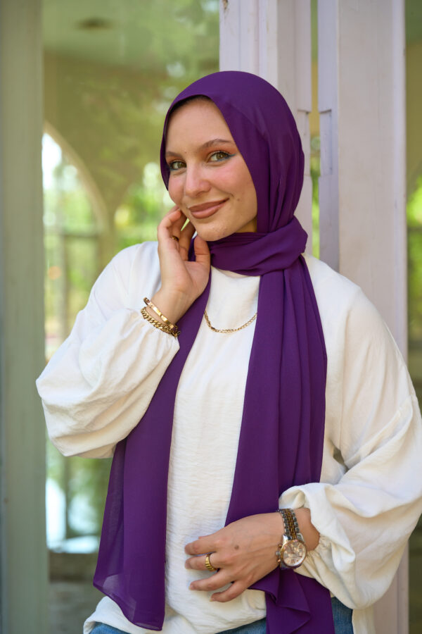 Natural Chiffon scarf-violet