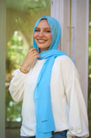 Natural Chiffon scarf-Baby Blue