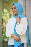 Natural Chiffon scarf-Baby Blue