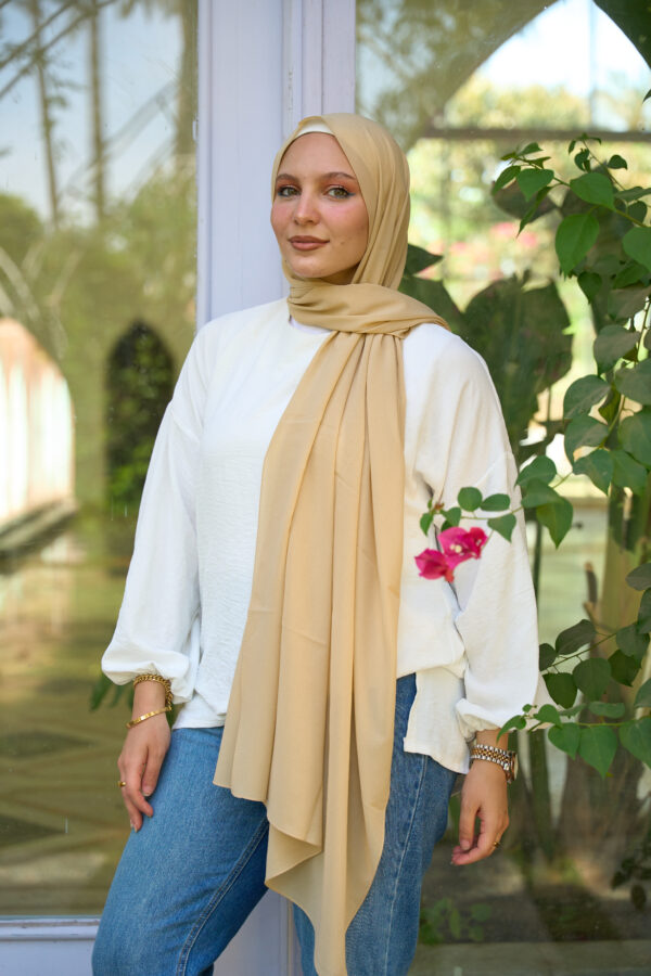 Natural Chiffon scarf-Camel