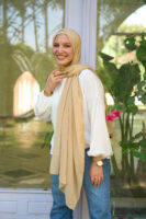Natural Chiffon scarf-Camel