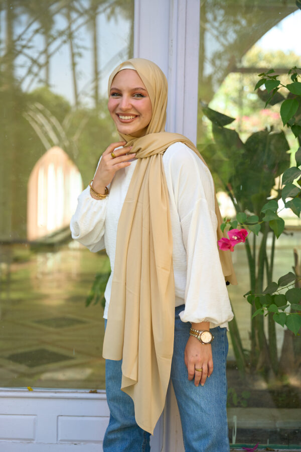 Natural Chiffon scarf-Camel