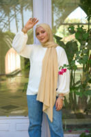 Natural Chiffon scarf-Camel