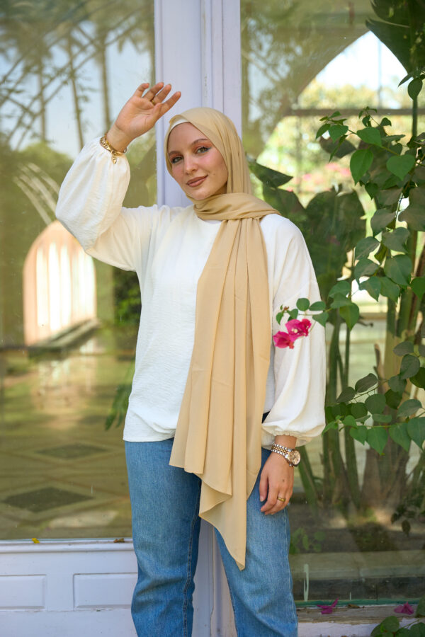 Natural Chiffon scarf-Camel