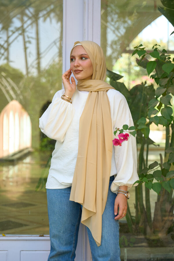 Natural Chiffon scarf-Camel