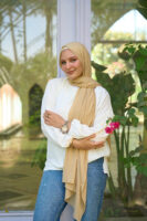 Natural Chiffon scarf-Camel