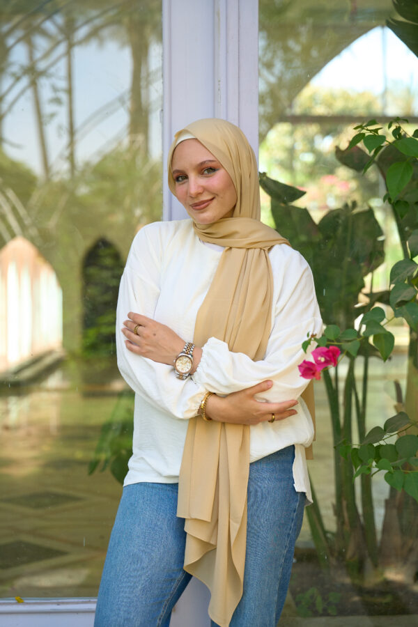 Natural Chiffon scarf-Camel