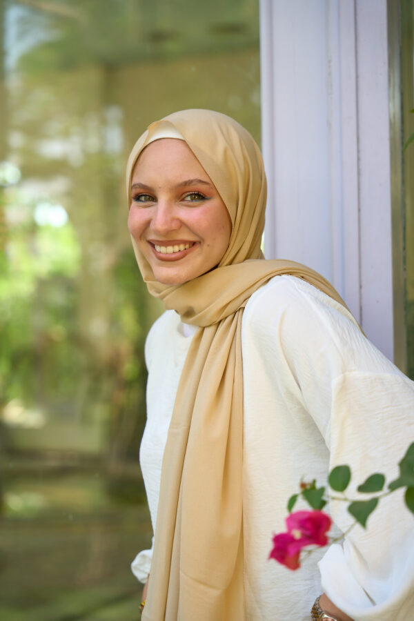 Natural Chiffon scarf-Camel