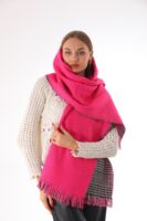 Double Sided Soft Wool Shawl-Hot pink