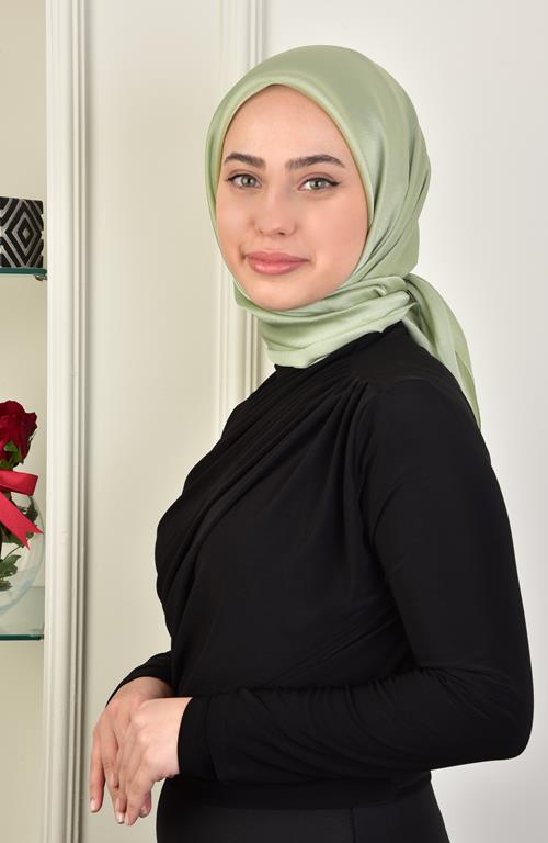 Janjan Square Silk Scarf-Pistachio
