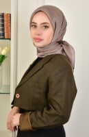Janjan Square Silk Scarf-Stone