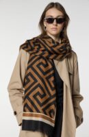 Luxurious Soft Turkish Cashmere Black and Havan Shawl