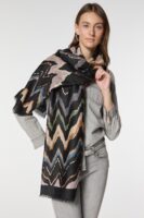 Luxurious Soft Turkish Cashmere Zigzag Black Shawl