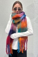 Colourful Thick Puff Shawl