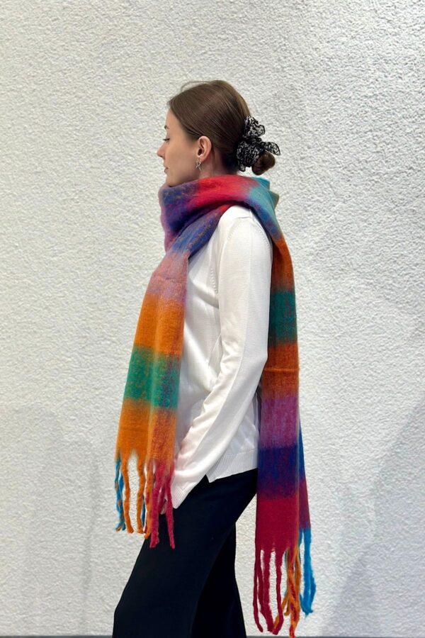 Colourful Thick Puff Shawl