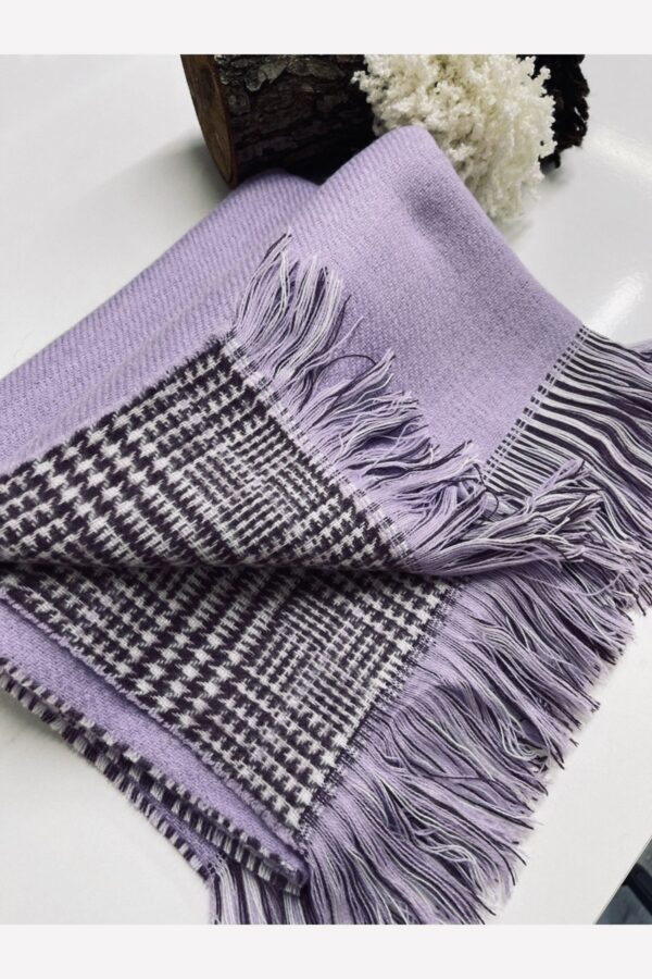 Double Sided Soft Wool Shawl-Lilac