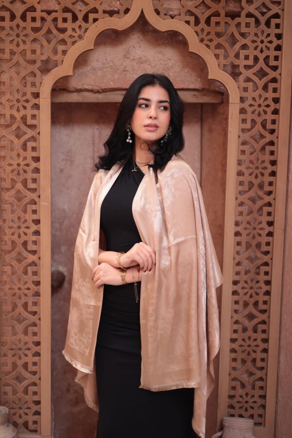 Shimmery Turkish Pashmina Shawl-Champagne