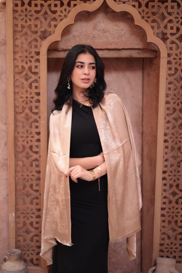 Shimmery Turkish Pashmina Shawl-Champagne
