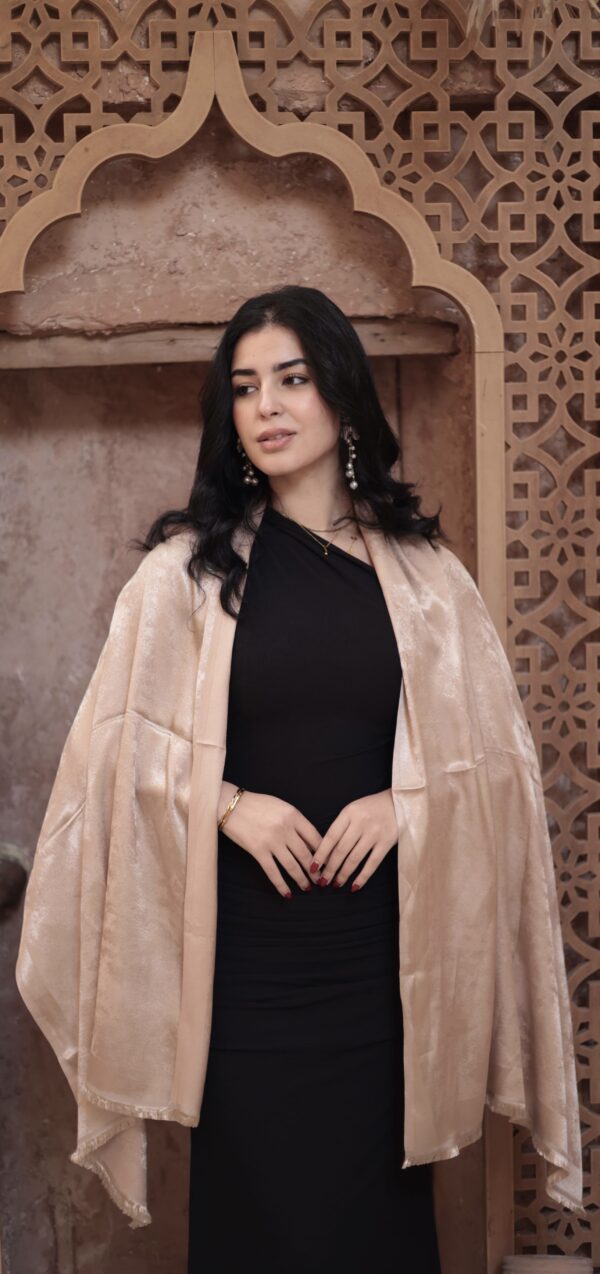 Shimmery Turkish Pashmina Shawl-Champagne