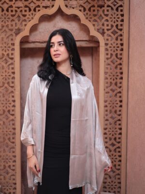 Shimmery Turkish Pashmina Shawl-Silver