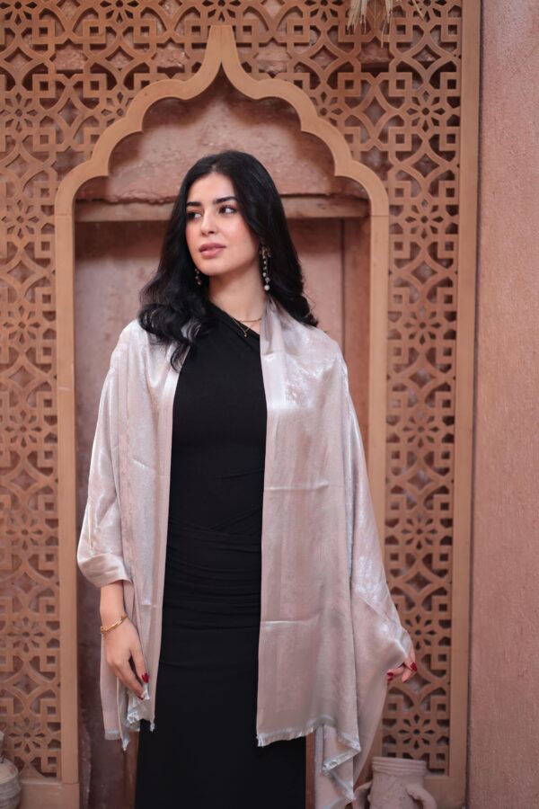 Shimmery Turkish Pashmina Shawl-Silver