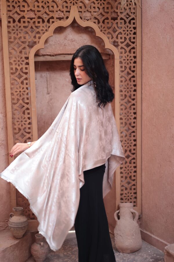 Shimmery Turkish Pashmina Shawl-Silver