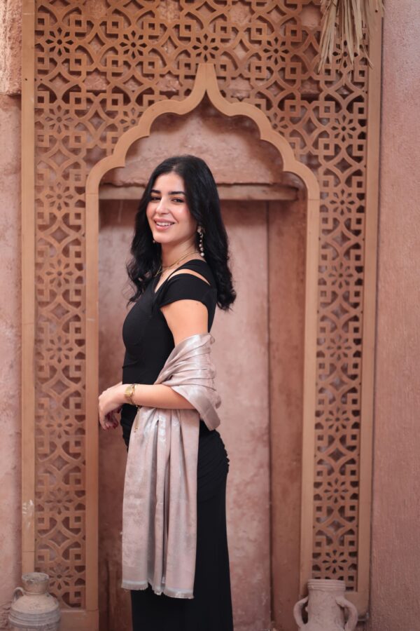 Shimmery Turkish Pashmina Shawl-Silver