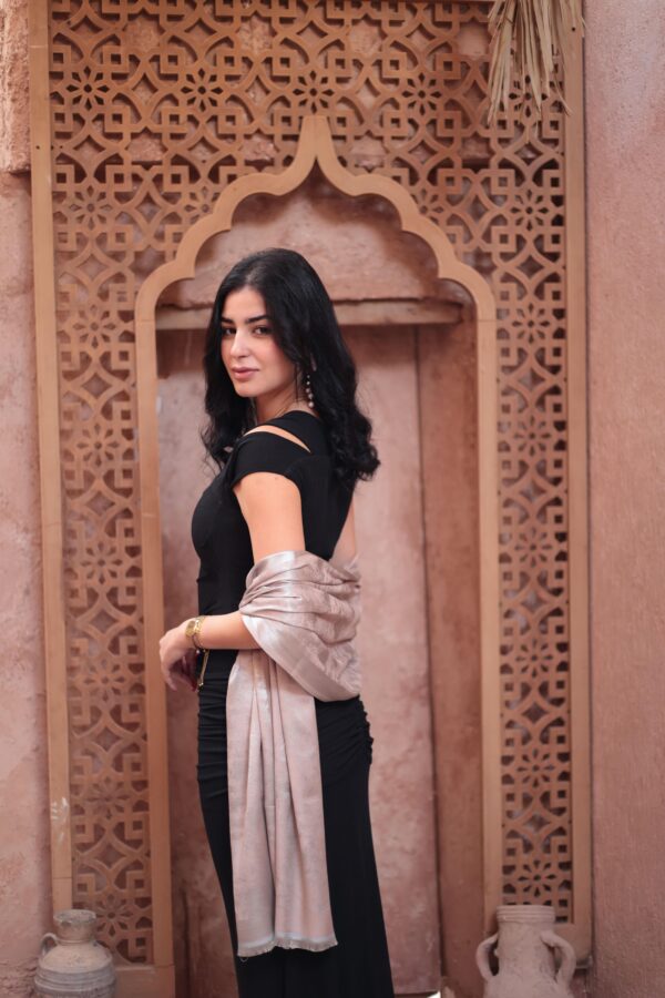 Shimmery Turkish Pashmina Shawl-Silver