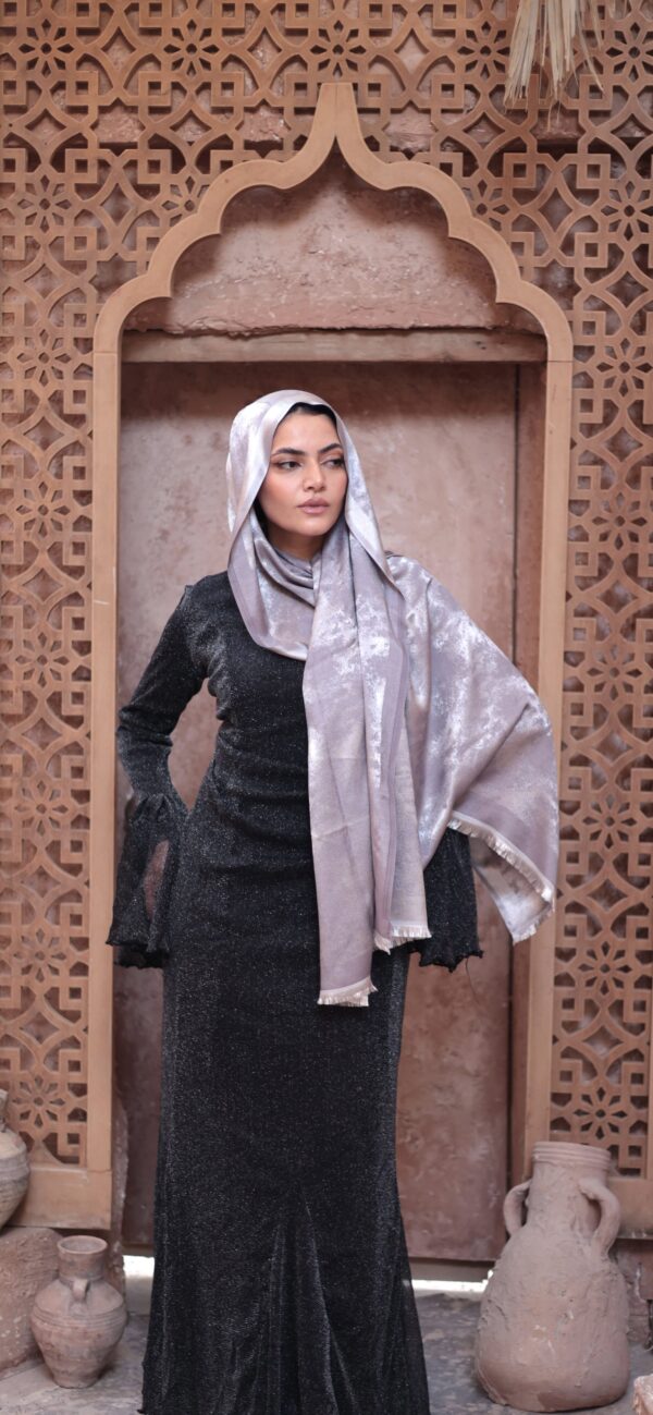 Shimmery Turkish Pashmina Shawl-Gray