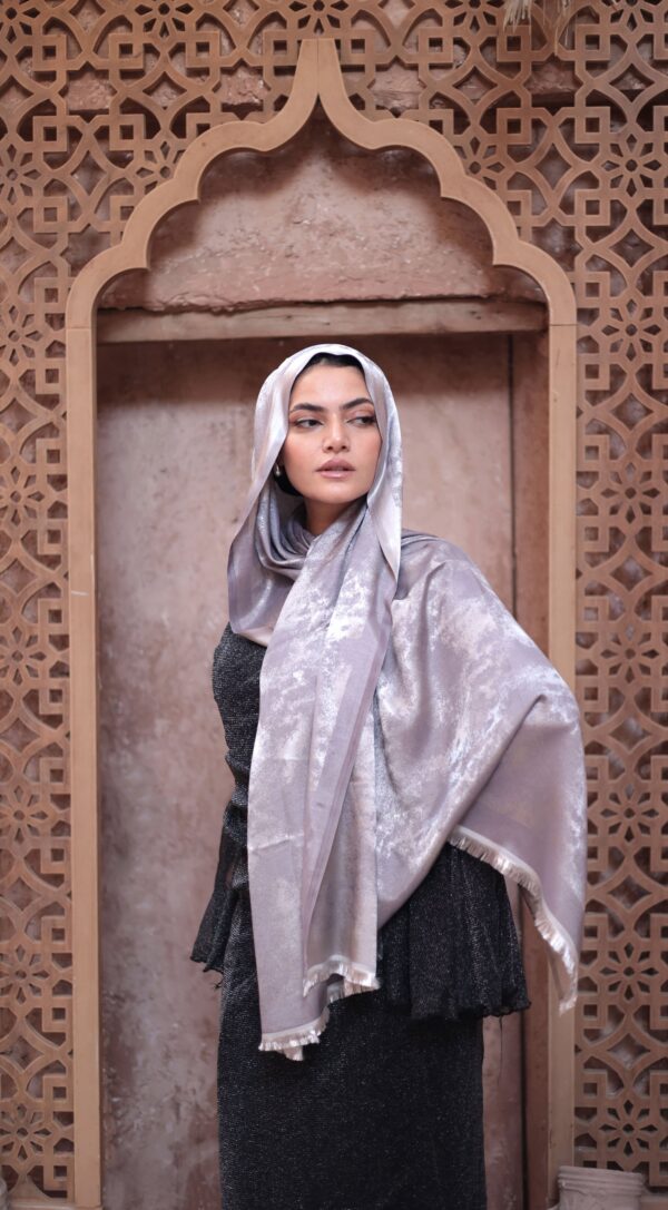 Shimmery Turkish Pashmina Shawl-Gray