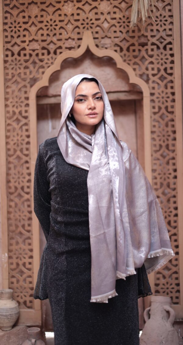 Shimmery Turkish Pashmina Shawl-Gray