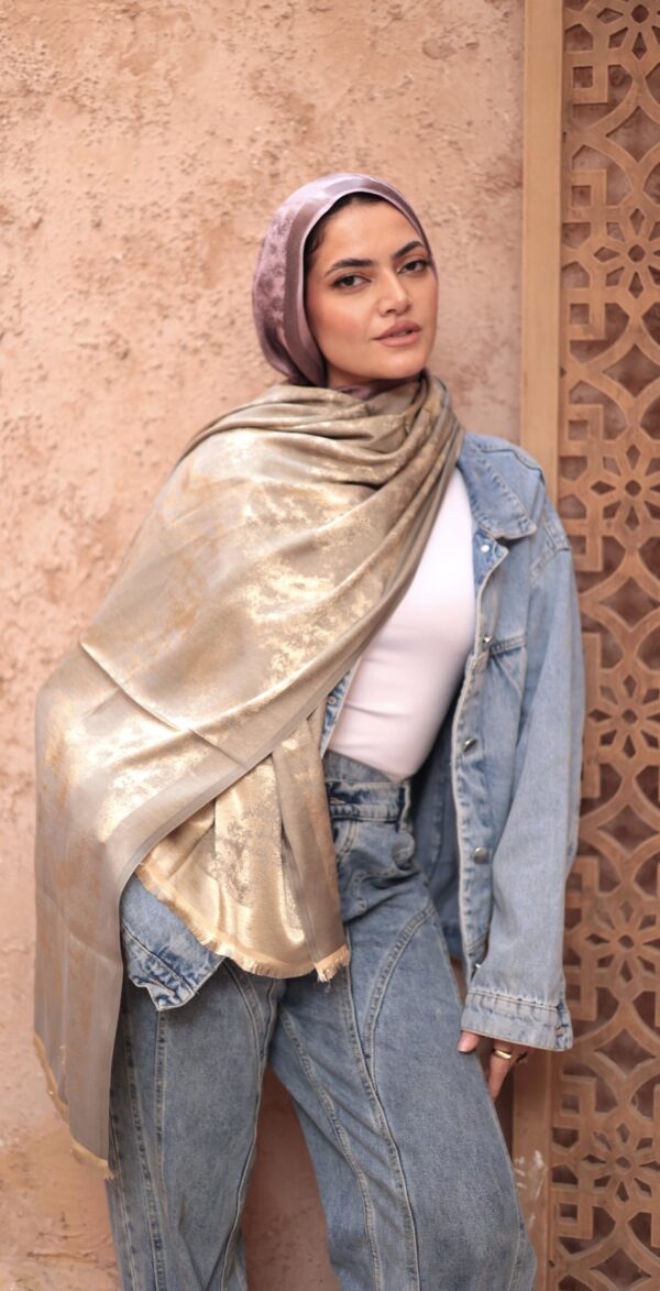 Shimmery Turkish Pashmina Shawl-Gold