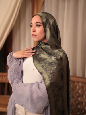Shimmery Turkish Pashmina Shawl-Army